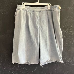 Polagram Blue Oversized Shorts with Stretchy Waist 2X